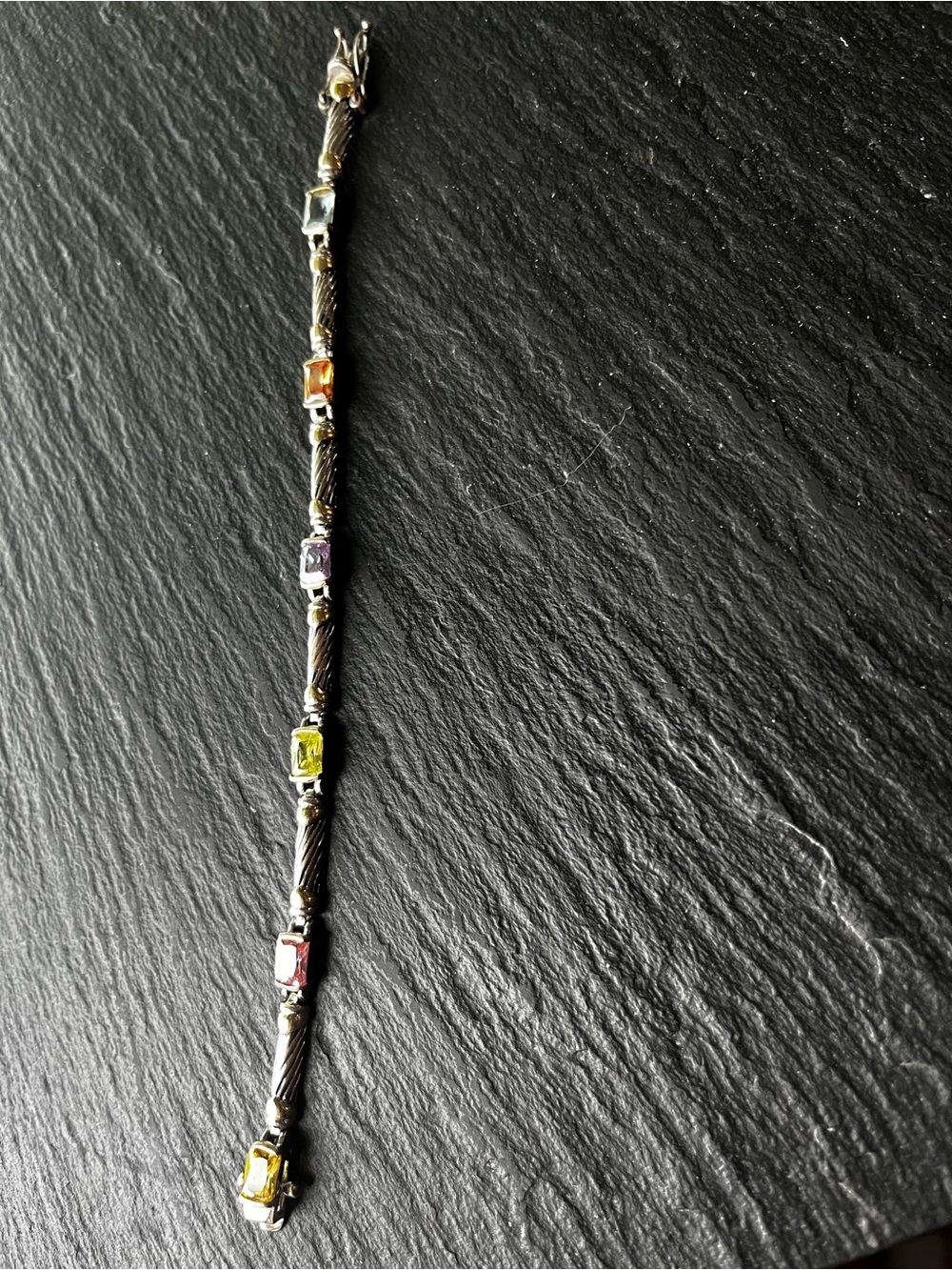 Multicolor Gemstone Silver Bracelet